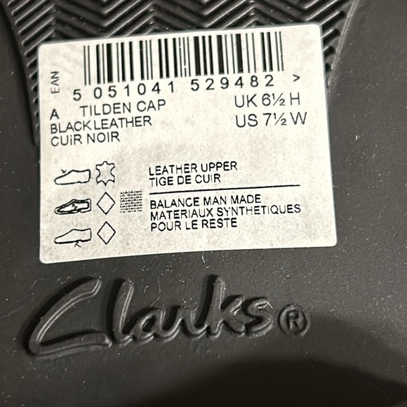 Clark’s men shoe,Tilden Cap toe,Oxford,black leather,classy,event,office 7.5 “ W - Picture 12 of 15
